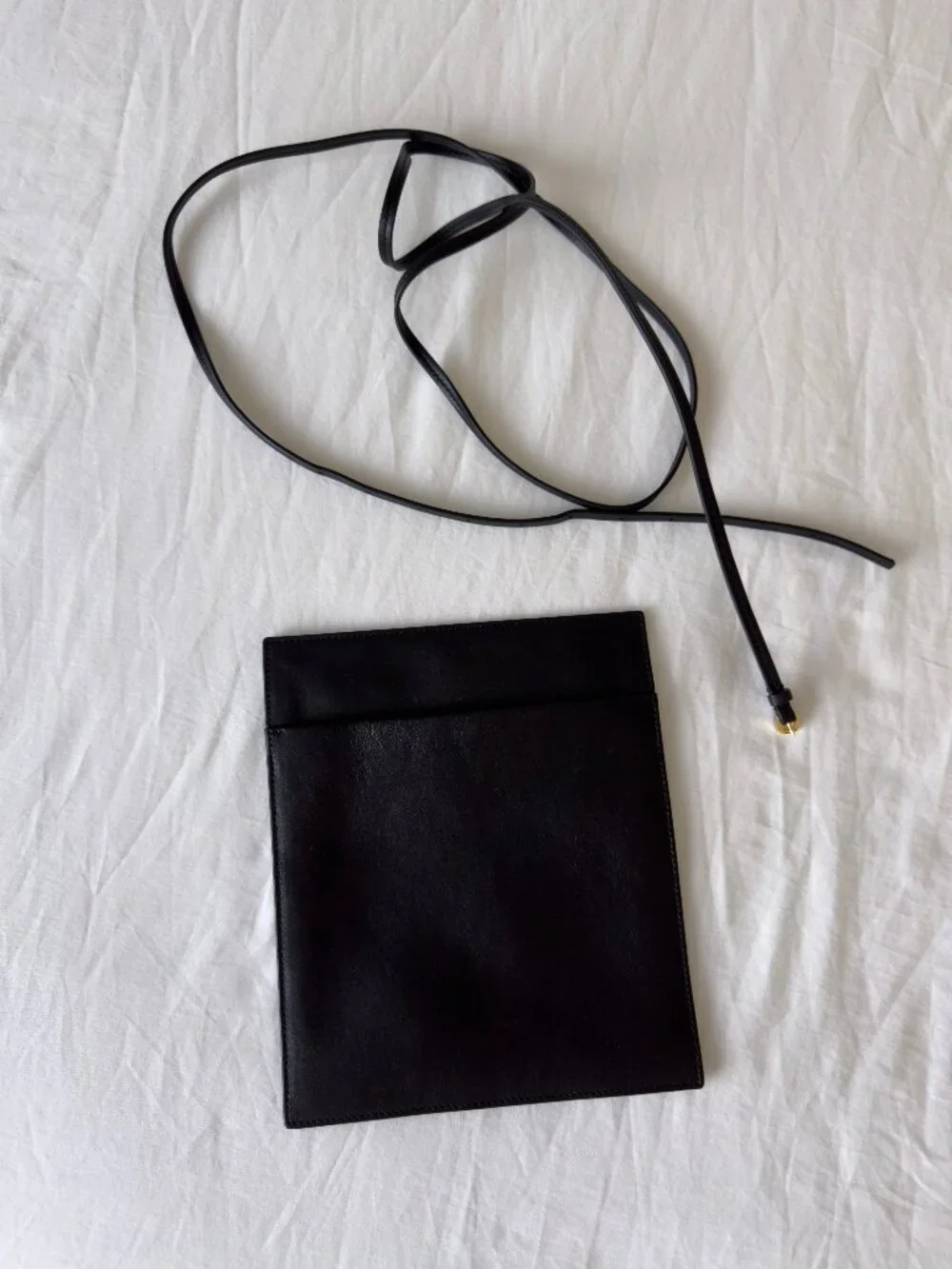 The Row Black Leather Bag with Removable Shoulder Strap